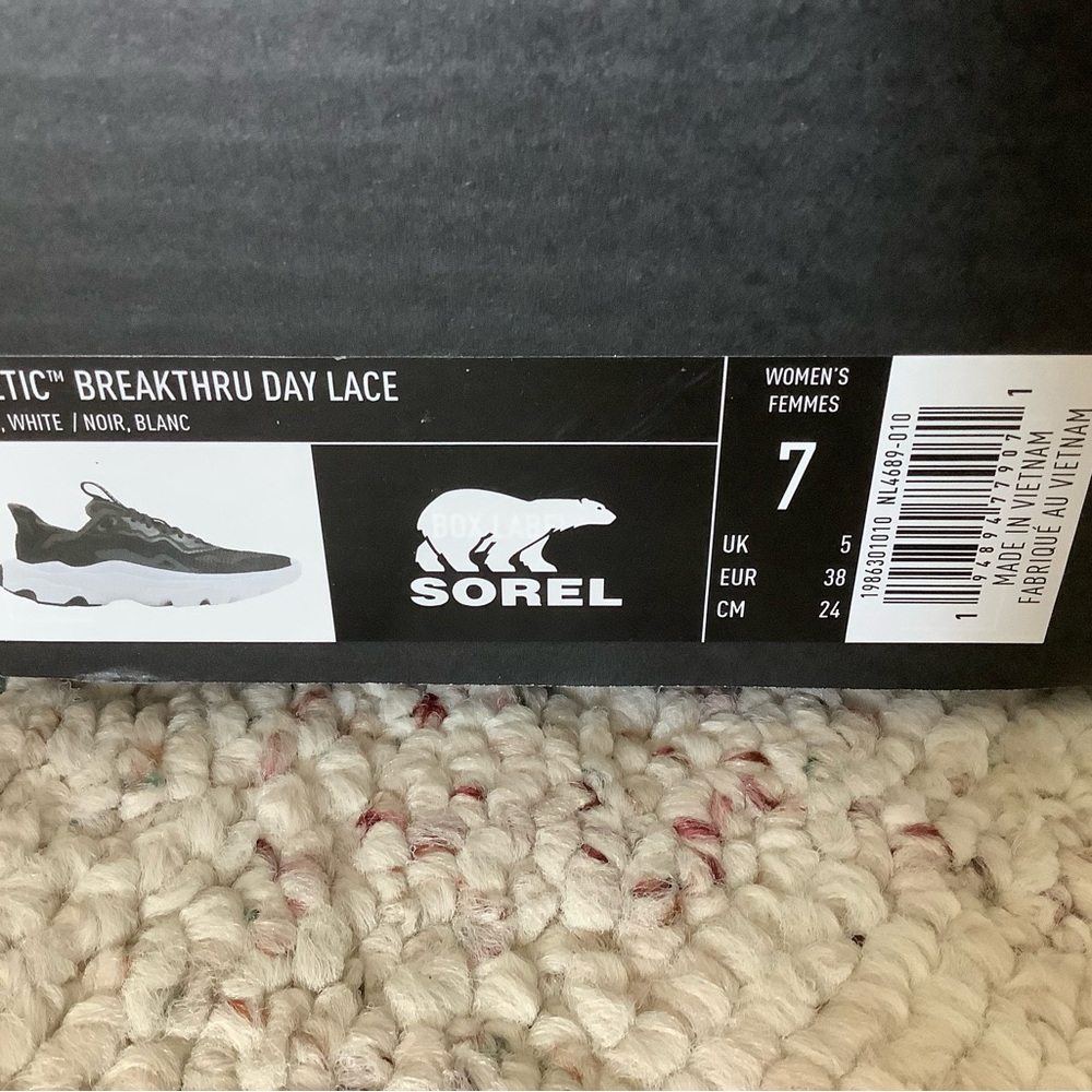 Sorel Kinetic Black & White Sneakers-Sz 7 - Picture 10 of 11